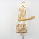 Salvatore Ferragamo Hand Bag Suede 2way Beige Gold Auth BA13787A-24