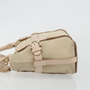 Salvatore Ferragamo Hand Bag Suede 2way Beige Gold Auth BA13787A-4