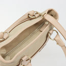 Salvatore Ferragamo Hand Bag Suede 2way Beige Gold Auth BA13787A-6