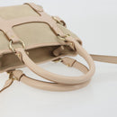Salvatore Ferragamo Hand Bag Suede 2way Beige Gold Auth BA13787A-7