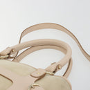 Salvatore Ferragamo Hand Bag Suede 2way Beige Gold Auth BA13787A-14