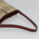 BURBERRY Nova Check Shoulder Bag PVC Beige Silver Auth BA1379-7