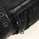 Miu Miu Hand Bag Leather 2way Black Silver Auth BA13790V-17
