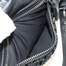 Miu Miu Hand Bag Leather 2way Black Silver Auth BA13790V-18