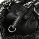 Miu Miu Hand Bag Leather 2way Black Silver Auth BA13790V-19