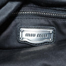 Miu Miu Hand Bag Leather 2way Black Silver Auth BA13790V-20