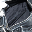 Miu Miu Hand Bag Leather 2way Black Silver Auth BA13790V-21