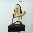 Miu Miu Hand Bag Leather 2way Black Silver Auth BA13790V-26