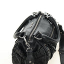 Miu Miu Hand Bag Leather 2way Black Silver Auth BA13790V-6