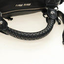 Miu Miu Hand Bag Leather 2way Black Silver Auth BA13790V-7