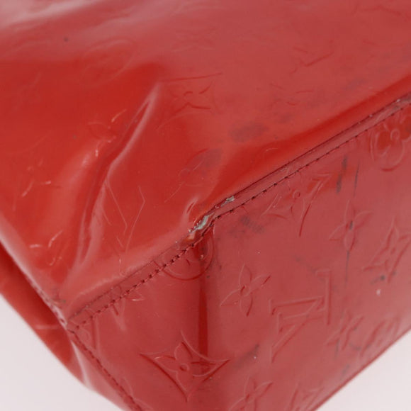 LOUIS VUITTON Monogram Vernis Reade PM Handtas Rood Rouge M91088 LV Auth BA13792