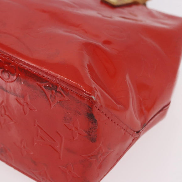 LOUIS VUITTON Monogram Vernis Reade PM Handtas Rood Rouge M91088 LV Auth BA13792