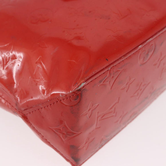 LOUIS VUITTON Monogram Vernis Reade PM Handtas Rood Rouge M91088 LV Auth BA13792