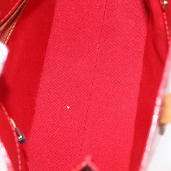 LOUIS VUITTON Monogram Vernis Reade PM Handtas Rood Rouge M91088 LV Auth BA13792