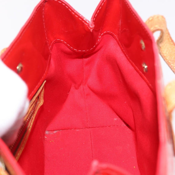 LOUIS VUITTON Monogram Vernis Reade PM Handtas Rood Rouge M91088 LV Auth BA13792