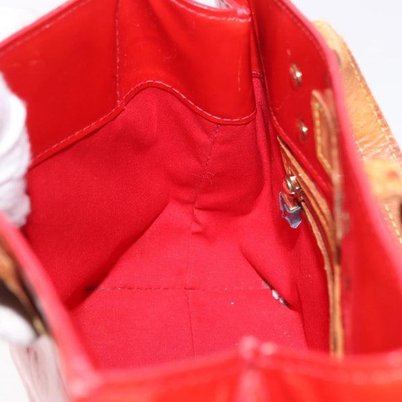 LOUIS VUITTON Monogram Vernis Reade PM Handtas Rood Rouge M91088 LV Auth BA13792