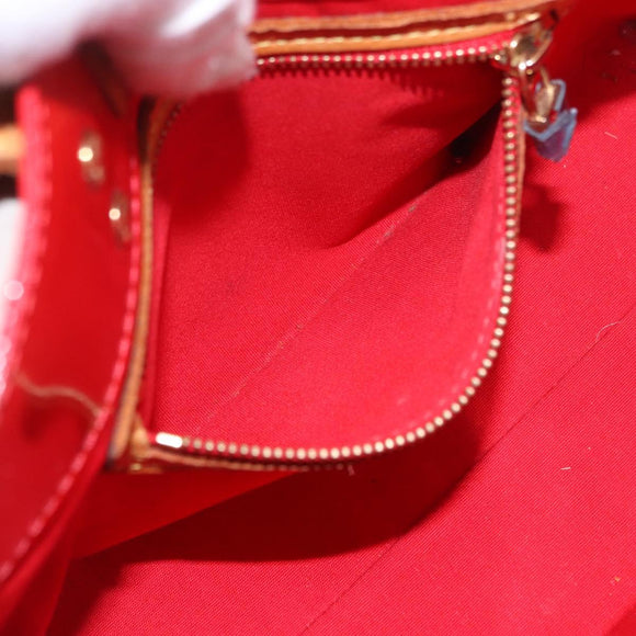 LOUIS VUITTON Monogram Vernis Reade PM Handtas Rood Rouge M91088 LV Auth BA13792