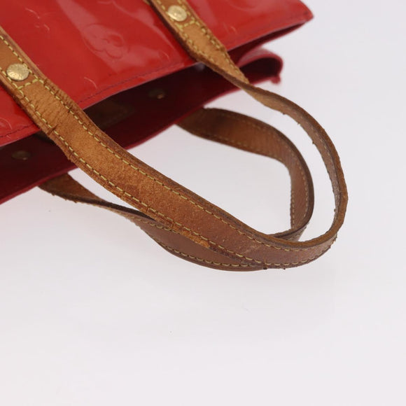 LOUIS VUITTON Monogram Vernis Reade PM Handtas Rood Rouge M91088 LV Auth BA13792