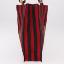 VALENTINO Chain Tote Bag Canvas Red Gold Auth BA13793A-3