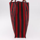 VALENTINO Chain Tote Bag Canvas Red Gold Auth BA13793A-4