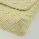 BOTTEGA VENETA INTRECCIATO Shoulder Bag Leather Cream Gold Auth BA13794V-10