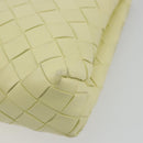 BOTTEGA VENETA INTRECCIATO Shoulder Bag Leather Cream Gold Auth BA13794V-12