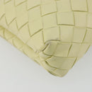 BOTTEGA VENETA INTRECCIATO Shoulder Bag Leather Cream Gold Auth BA13794V-13