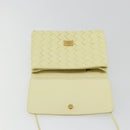 BOTTEGA VENETA INTRECCIATO Shoulder Bag Leather Cream Gold Auth BA13794V-14