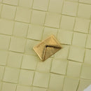 BOTTEGA VENETA INTRECCIATO Shoulder Bag Leather Cream Gold Auth BA13794V-15