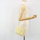 BOTTEGA VENETA INTRECCIATO Shoulder Bag Leather Cream Gold Auth BA13794V-25