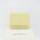 BOTTEGA VENETA INTRECCIATO Shoulder Bag Leather Cream Gold Auth BA13794V-26