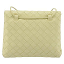 BOTTEGA VENETA INTRECCIATO Shoulder Bag Leather Cream Gold Auth BA13794V-3
