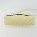 BOTTEGA VENETA INTRECCIATO Shoulder Bag Leather Cream Gold Auth BA13794V-9