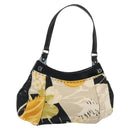 Salvatore Ferragamo Gancini Hand Bag Canvas Beige Silver Auth BA13795A-1