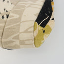 Salvatore Ferragamo Gancini Hand Bag Canvas Beige Silver Auth BA13795A-10