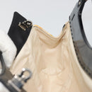 Salvatore Ferragamo Gancini Hand Bag Canvas Beige Silver Auth BA13795A-17