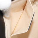 Salvatore Ferragamo Gancini Hand Bag Canvas Beige Silver Auth BA13795A-19