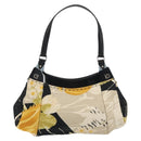 Salvatore Ferragamo Gancini Hand Bag Canvas Beige Silver Auth BA13795A-2