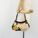 Salvatore Ferragamo Gancini Hand Bag Canvas Beige Silver Auth BA13795A-20