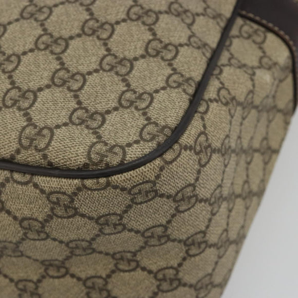 GUCCI GG Supreme Shoulder Bag PVC Beige Gold 211107 Auth BA13796A