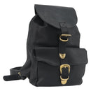 Gianni Versace Backpack Leather Black Gold Auth BA13798-1