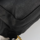 Gianni Versace Backpack Leather Black Gold Auth BA13798-11