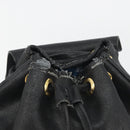 Gianni Versace Backpack Leather Black Gold Auth BA13798-17