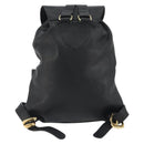 Gianni Versace Backpack Leather Black Gold Auth BA13798-3