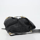 Gianni Versace Backpack Leather Black Gold Auth BA13798-4