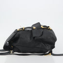 Gianni Versace Backpack Leather Black Gold Auth BA13798-5