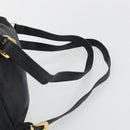 Gianni Versace Backpack Leather Black Gold Auth BA13798-8