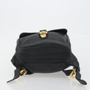 Gianni Versace Backpack Leather Black Gold Auth BA13798-9