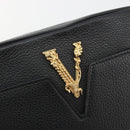 VERSACE Shoulder Bag Leather Black Gold Auth BA13799V-18