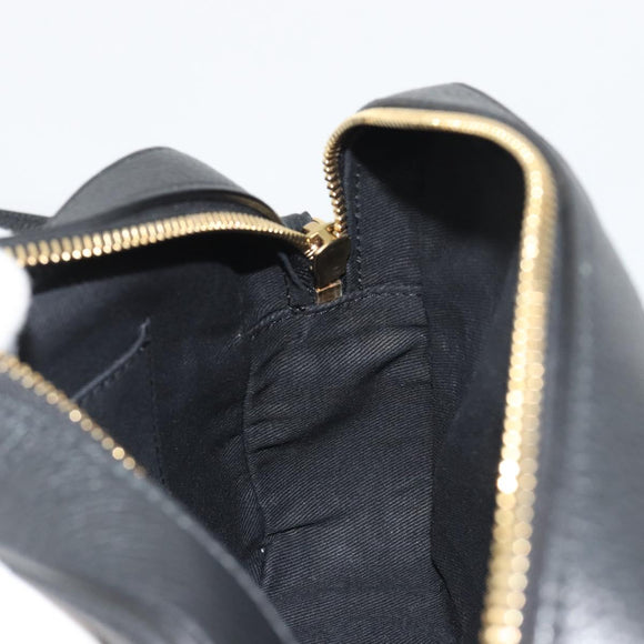 VERSACE Shoulder Bag Leather Black Gold Auth BA13799V